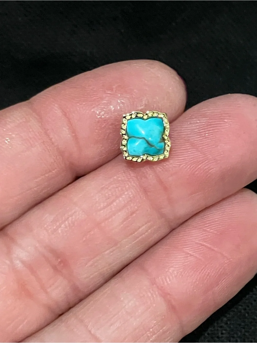 Kendra Scott “Mallory” Stud Earrings in Variegated Turquoise Magnesite
